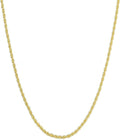 14k Yellow Gold Solid Rope Chain Necklace for Women and Men Jewelry with Lobster Clasp