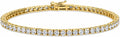 5 Carat - 10 Carat Lab Grown Diamond Tennis Bracelet | 14K Yellow Gold Four prong Link Tennis Bracelet Size 6.5 To 8 inch | E-F color and VS1 clarity